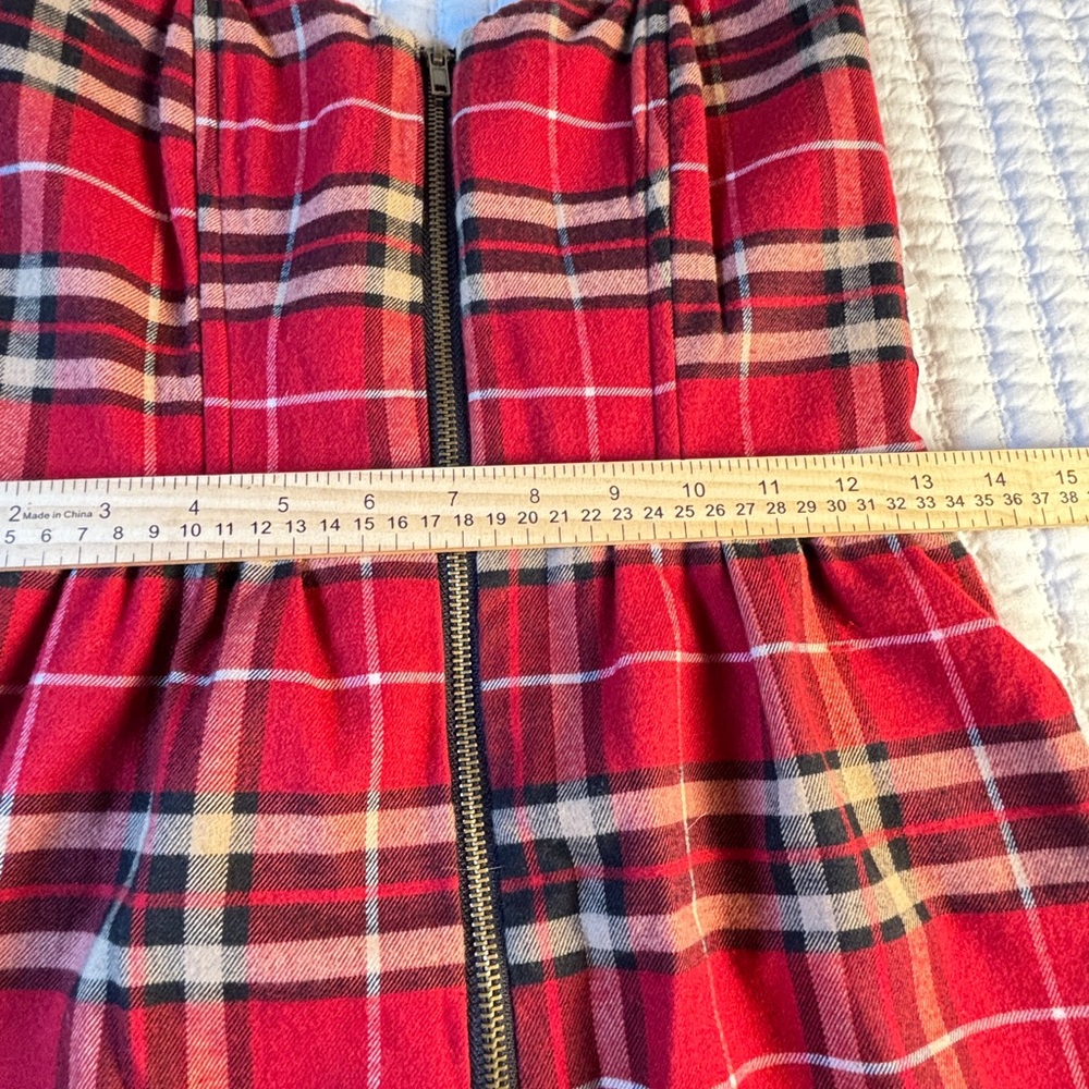 Charlotte Russe Red Plaid Strapless Dress Small Cottagecore Academia Preppy - Picture 5 of 10